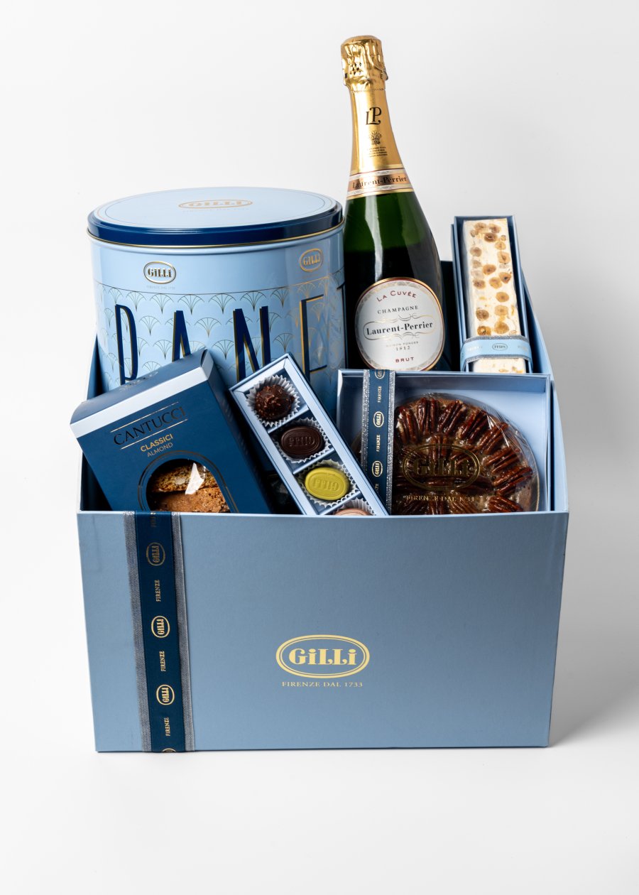 Big Christmas box with Champagne