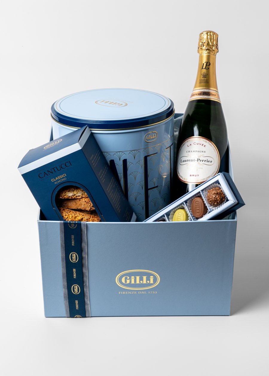 Small Christmas box with Champagne